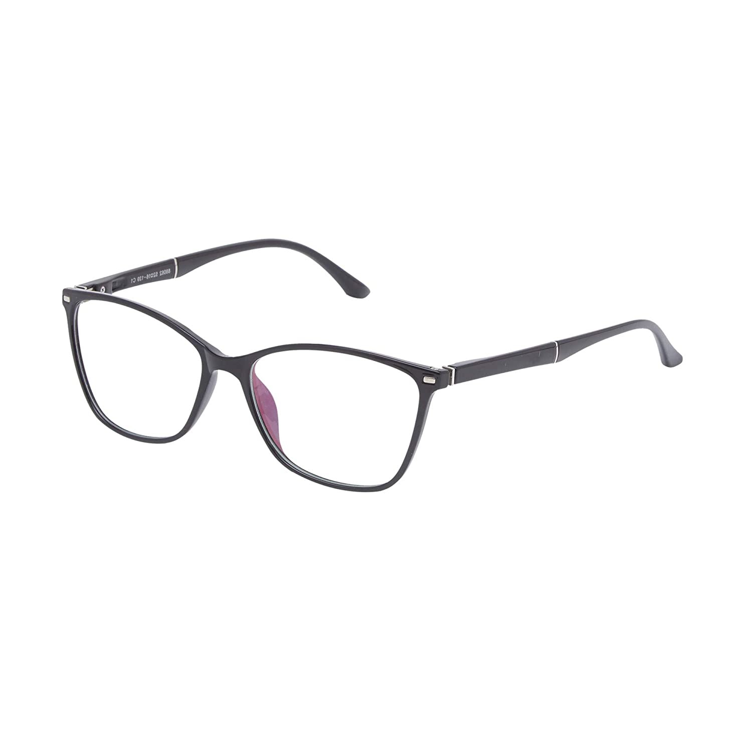 VAST® TR90 Spring Action Red Black Rectangle Unisex Frame Small Size Spectacle Sunglasses (Latest Eyewear With Clear Anti Glare glass spectacles for Men Women boys Ladies ) (Black)