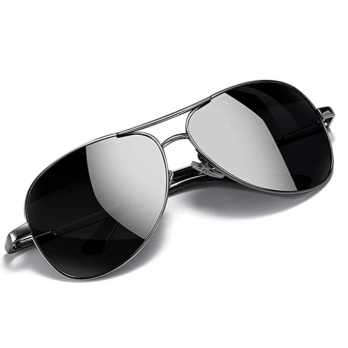 Black Jones Original Polarized Sunglasses With TAC polycarbonate and metal Material For Men and Women Wayfarer UV Protection Aviator Shape Goggles Sunglass (Black)