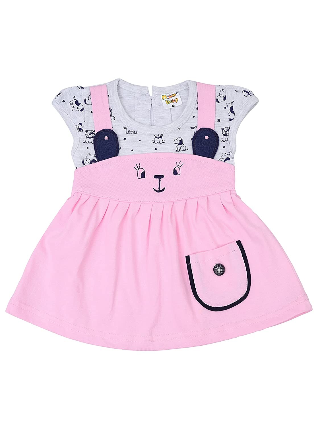 Baby Girls Short Sleeves Frock Dress Pack of 1 (3 Month - 6 Month)