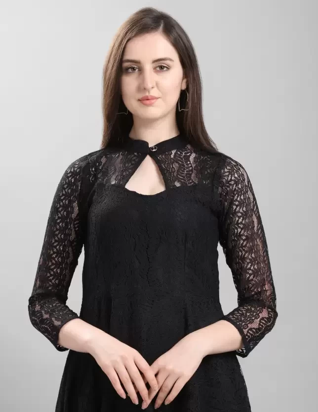 Women High Low Black Dress