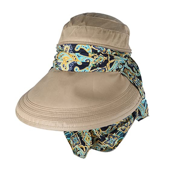 Zorbes UPF 50+ Sun Hats for Women Men Summer Face Protective Anti-UV Wide Brim Visor Foldable Cap for Travel Holiday Beach Swimming
