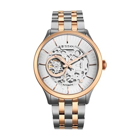 Titan Metal Mechanicals Analog Silver Dial Men's Watch-90140KM01