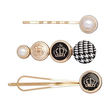 Amazon Brand - Solimo Women's Hair Pins, Multicolour, Pack of 3