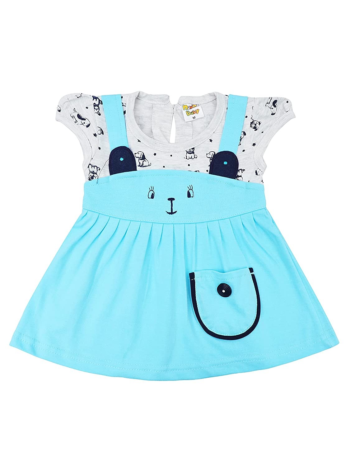 Baby Girls Short Sleeves Frock Dress Pack of 1 (3 Month - 6 Month)
