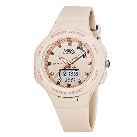 V2A Analog Digital Waterproof Fashion Sports Watch with Backlight Alarm Stopwatch for Women and Girls