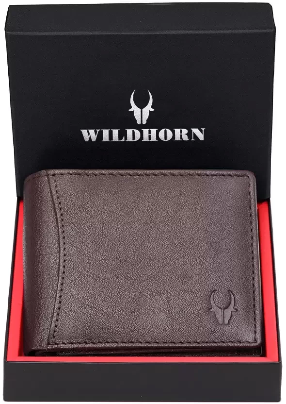Men Brown Genuine Leather RFID Wallet - Regular Size  (9 Card Slots)