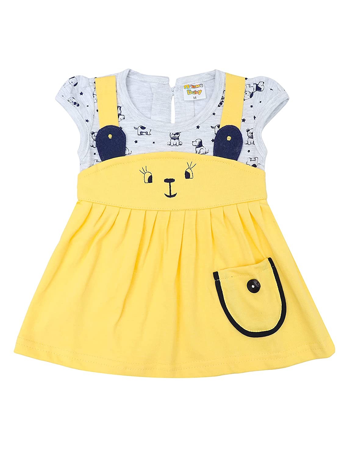 Baby Girls Short Sleeves Frock Dress Pack of 1 (3 Month - 6 Month)